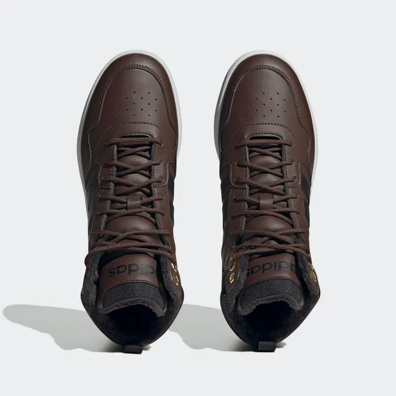 adidas Hoops 3.0 Mid Lifestyle Basketball Classic Winter Shoes Brown / Core Black / Gold Metallic (GZ6680)