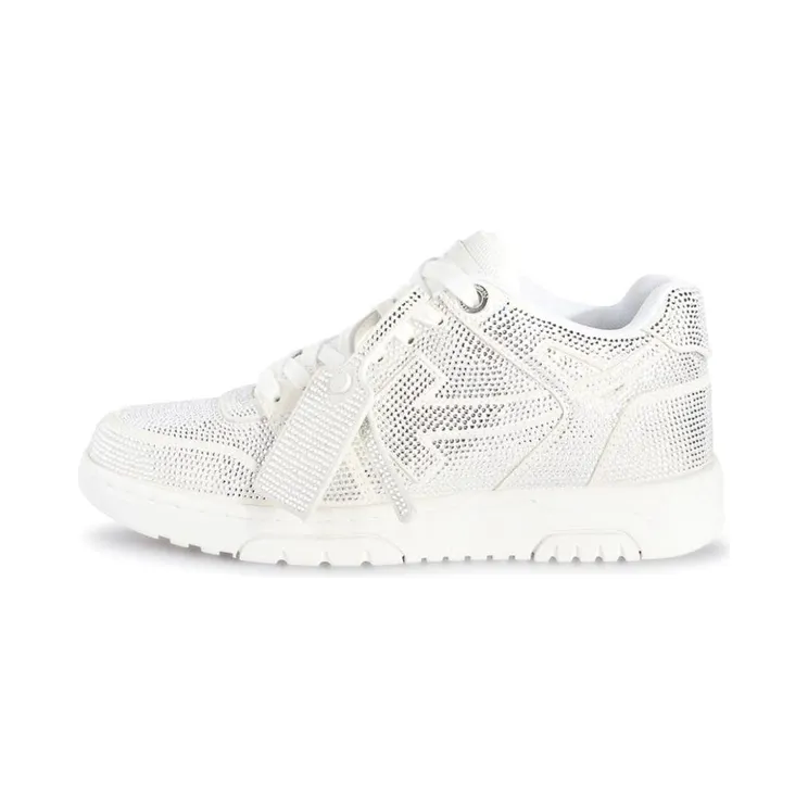 OFF-WHITE Out Of Office OOO Low Tops Strass Crystal Embellished White (OWIA259S24LEA0090101)