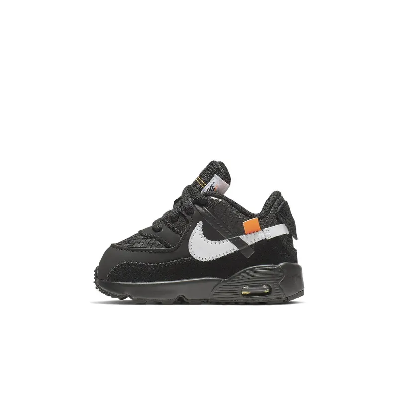Nike Air Max 90 OFF-WHITE Black White (TD) Black/White-Cone-Black (BV0852 001)