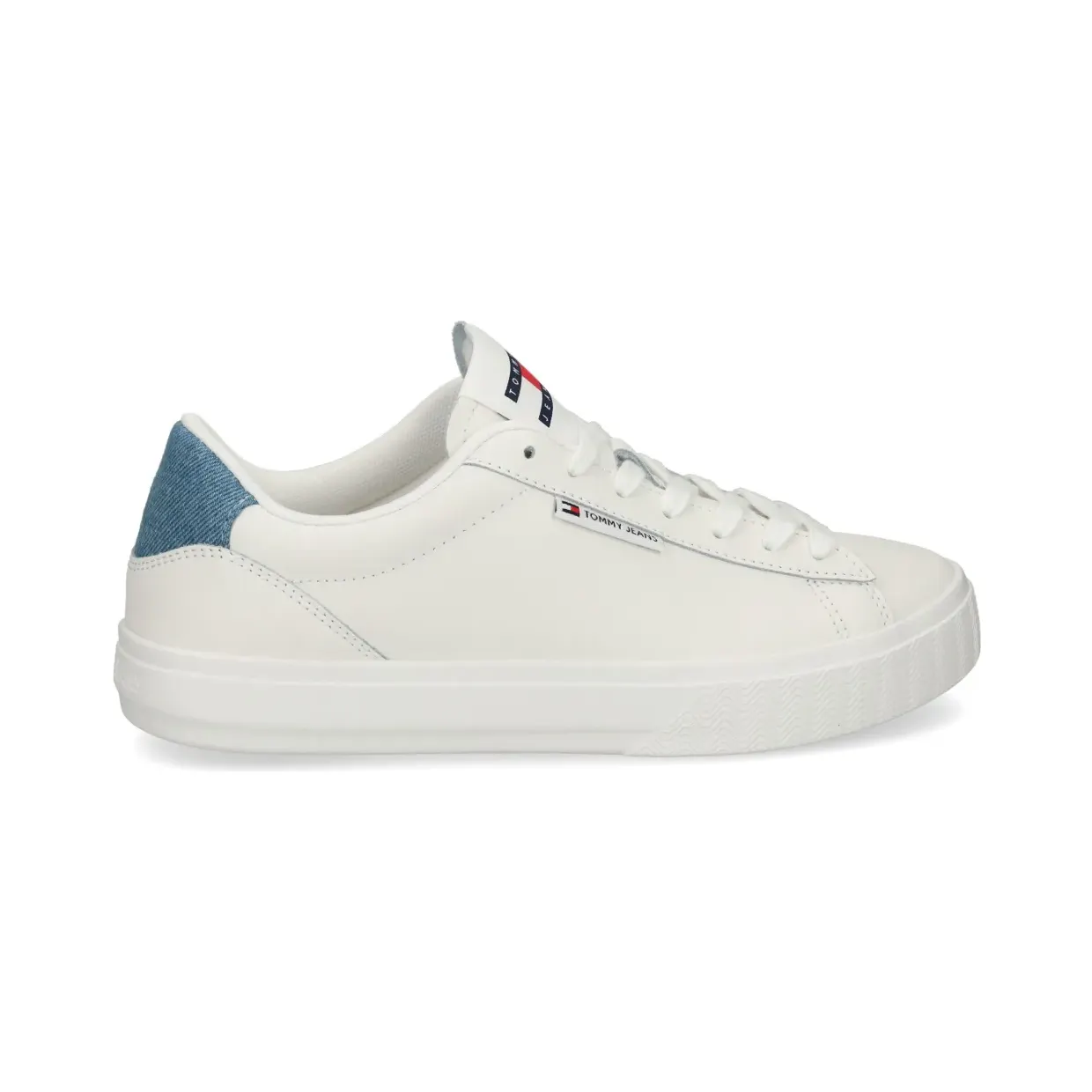 Tommy Hilfiger Tommy Jeans Leren met denim afwerking “White” (EN0EN02652)
