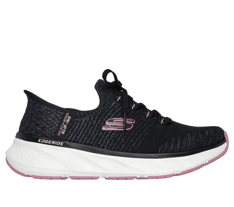 Skechers Slip-ins Relaxed Fit: Edgeride – Black / Pink – “Black” (150470 BKPK)