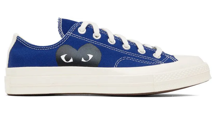 Comme des Garçons Play Grey Converse Edition Half Heart Chuck 70 Low Sneakers (P1K121)