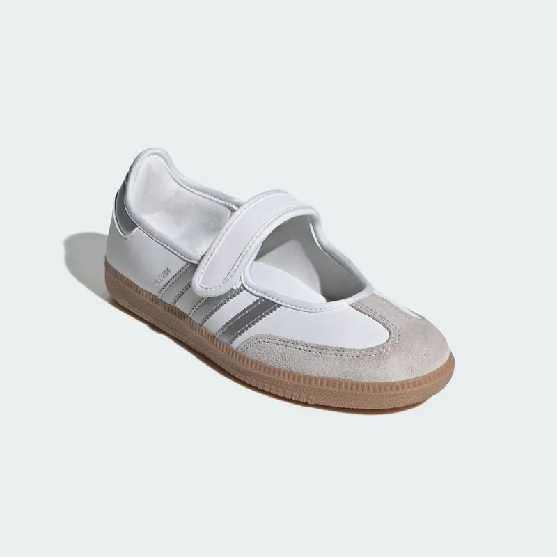 Adidas SAMBA OG Shoes Cloud White / Silver Metallic / Gum (KJ3785)