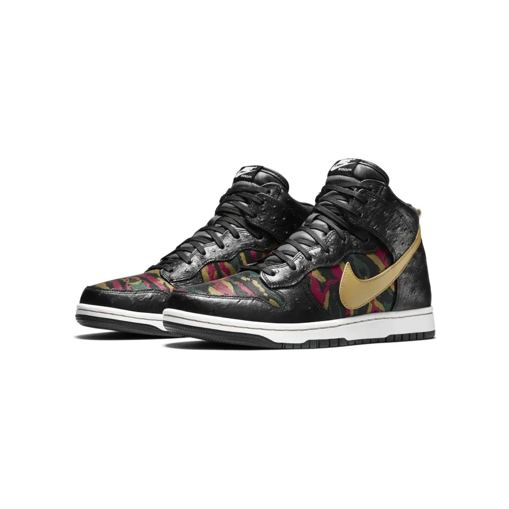 Nike Dunk CMFT Tiger Camo Black/Hyper Red-Gorge Green-Flat Gold (716714-002)