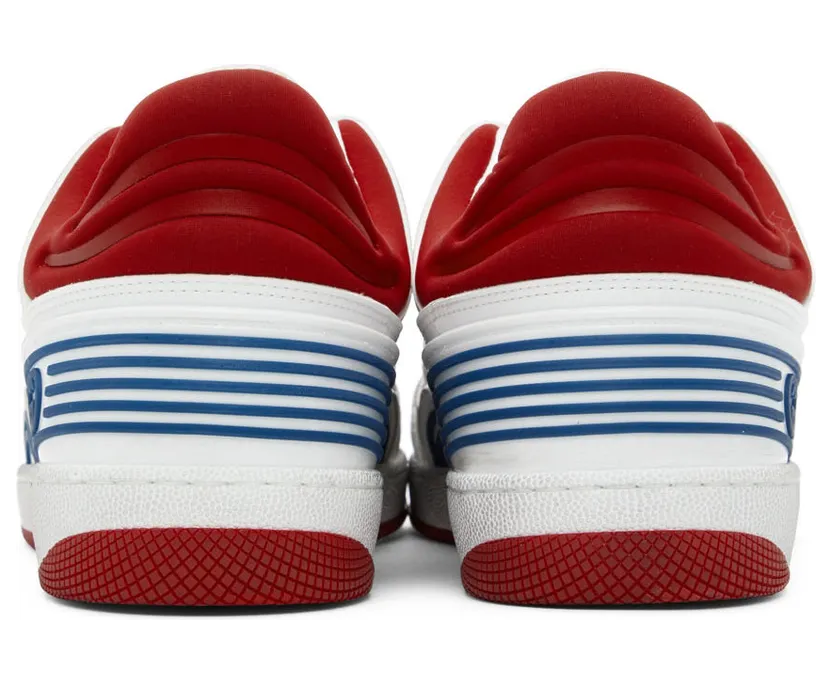 Gucci Red & White Basket Sneakers (697882 2SHJ0) (2)