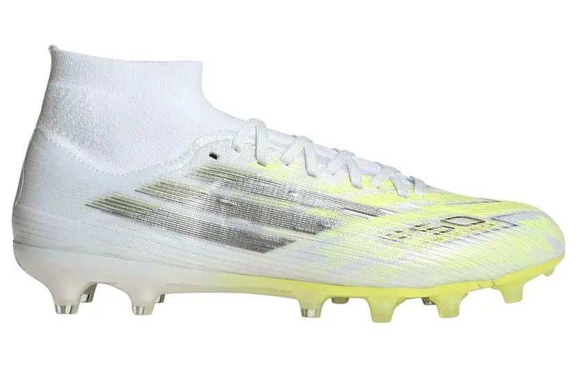 adidas F50 Sparkfusion Pro Mid Cut FG AG Cloud White / Iron Metallic / Hi / Res Yellow (JR8954)