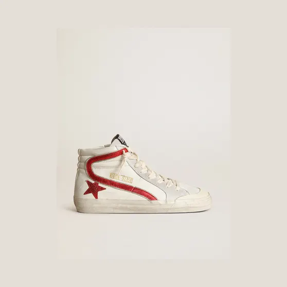 Golden Goose Slide With A Red Laminated Leather Star And Flash (GWF00211.F003411.10350)