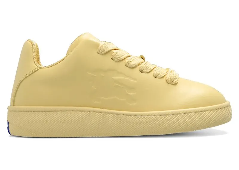Burberry Box Leather Sneakers Yellow Equestrian Knight Motif (8083396)