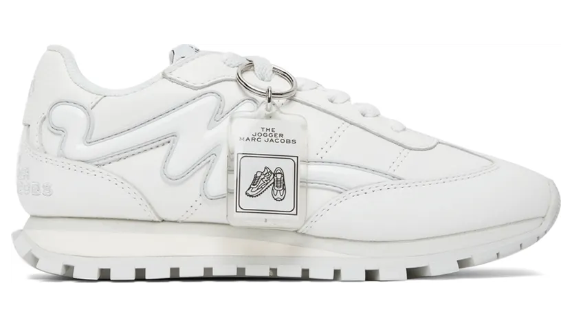 Marc Jacobs White ‘The Leather Jogger’ Sneakers (M9002389)