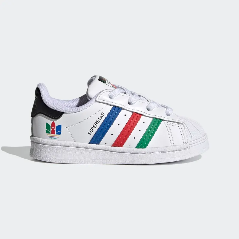 Adidas Superstar Infant ‘Colorful Stripes – Cloud White’ Cloud White/Green/Core Black (FW5240)