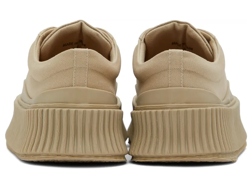 Jil Sander Beige Canvas Platform Sneakers (JS38133A_15102) (2)