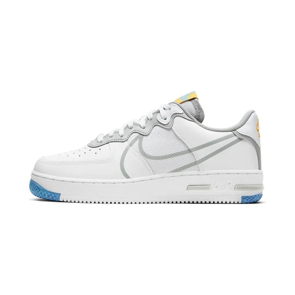 Nike Air Force 1 React White / Lt Smoke Grey / University Gold (CT1020-100)