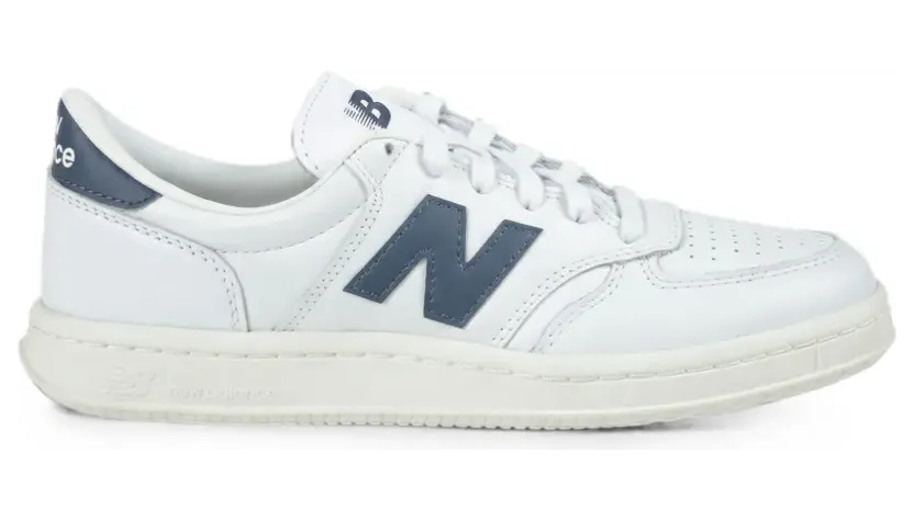 New Balance T500 leren sneakers met geperforeerde details – Wit (U5002D3WHITEVINTAGEINDIGO)