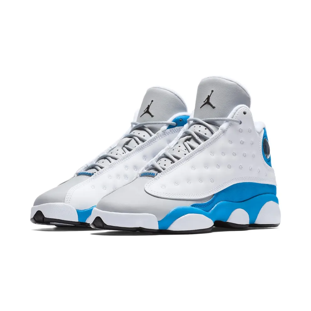 Jordan 13 Retro White Italy Blue (GS) White/Italy Blue-Wolf Grey-Black (439358-107)