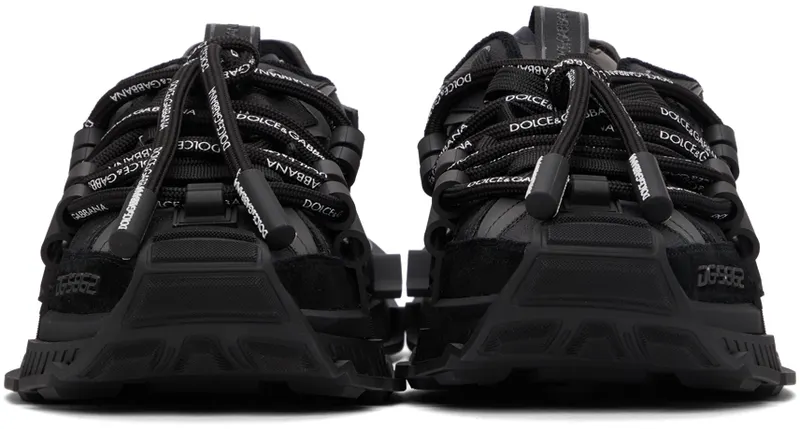 Dolce & Gabbana Black Mixed-Materials Space Sneakers (CS1963 AQ407)