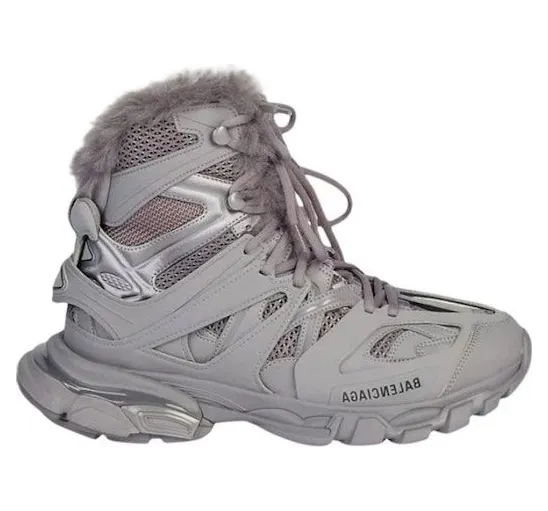Balenciaga Track Hike Boots Faux Fur Grey (668557W3CQ21800)