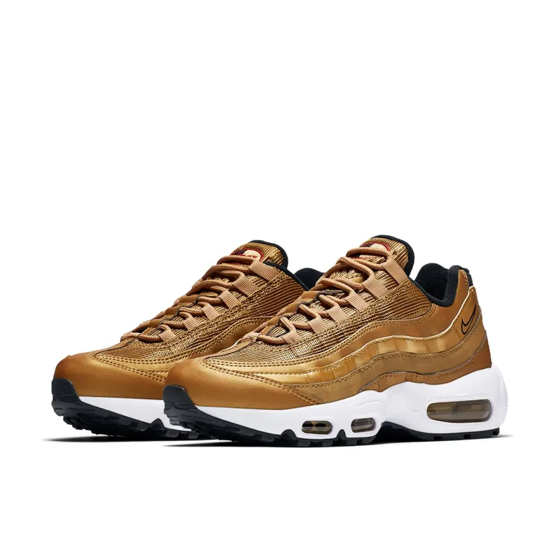 Nike Air Max 95 Metallic Gold (W) Metallic Gold/Varsity Red-White-Back (814914-700)