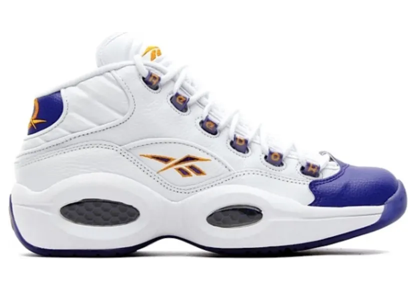 Reebok Question Mid Packer Shoes For Player Use Only Kobe White/Purple/Yellow (Other Brands Reebok)
