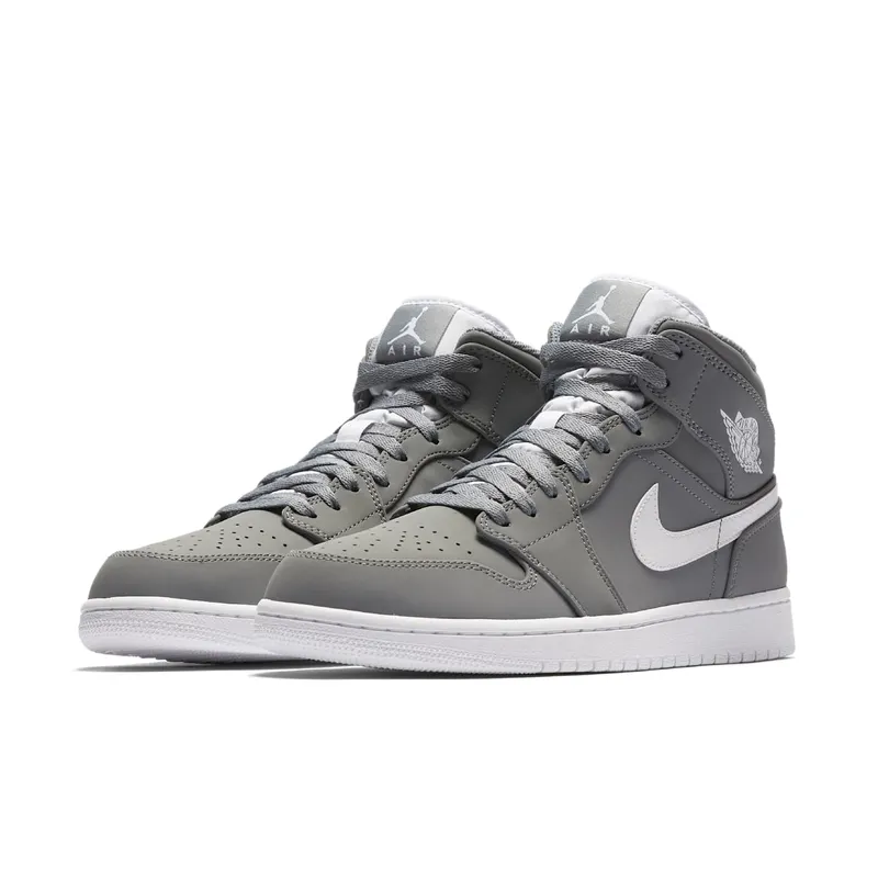 Jordan 1 Mid Cool Grey/White Cool Grey/White (554724-036)