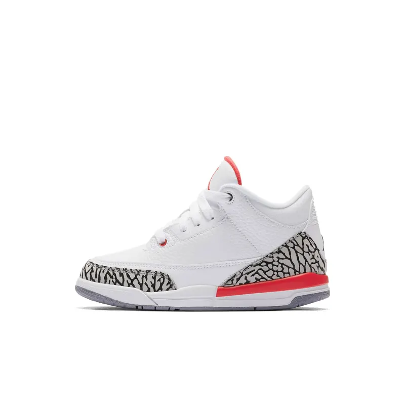 Jordan 3 Retro Hall of Fame (PS) White/Fire Red-Cement Grey-Black (429487-116)
