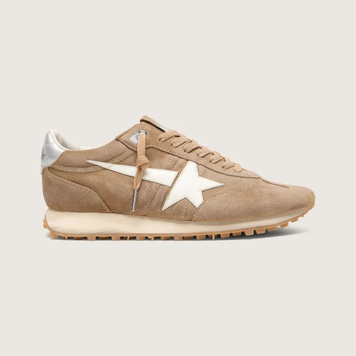 Golden Goose Men’S Marathon In Tobacco Suede With White Star (GMF01071.F008445.55777)