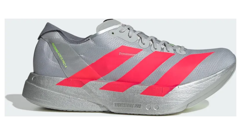 Adidas Adizero Adios Pro 4 Silver Metallic / Lucid Red / Grey (JR6372)