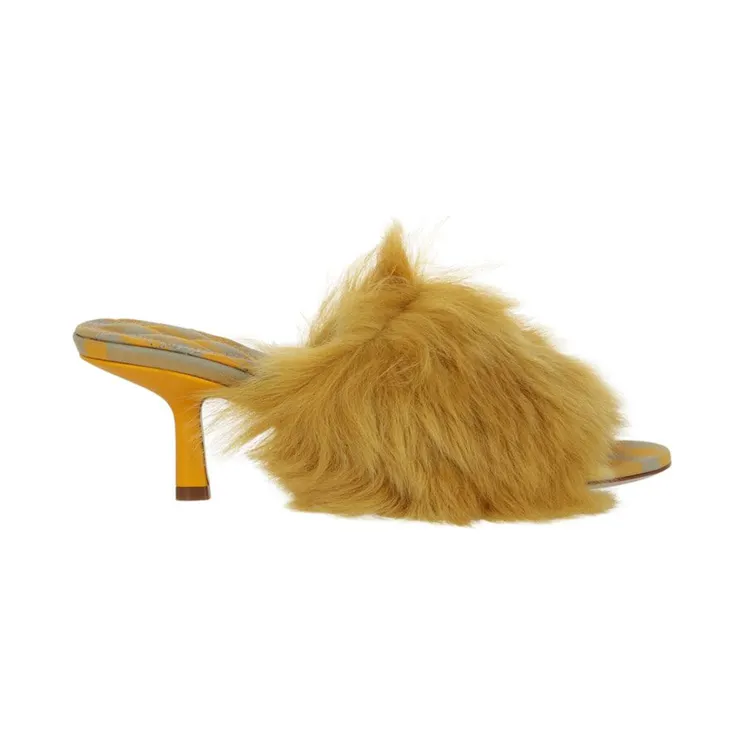 Burberry Jackie Shearling Mules Yellow (8077374)