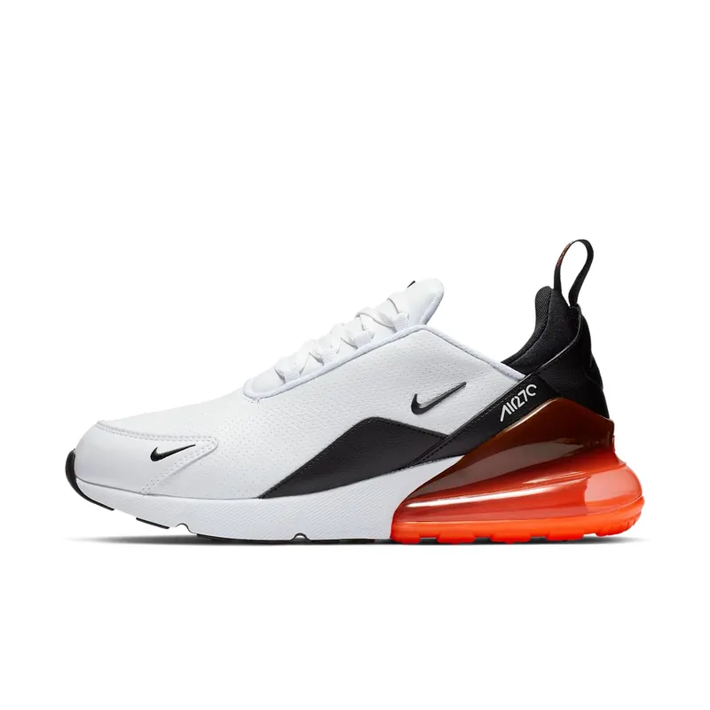 Nike Air Max 270 Leather White Black Hyper Crimson White/Black-Hyper Crimson-Metallic Dark Grey (BQ6171-100)