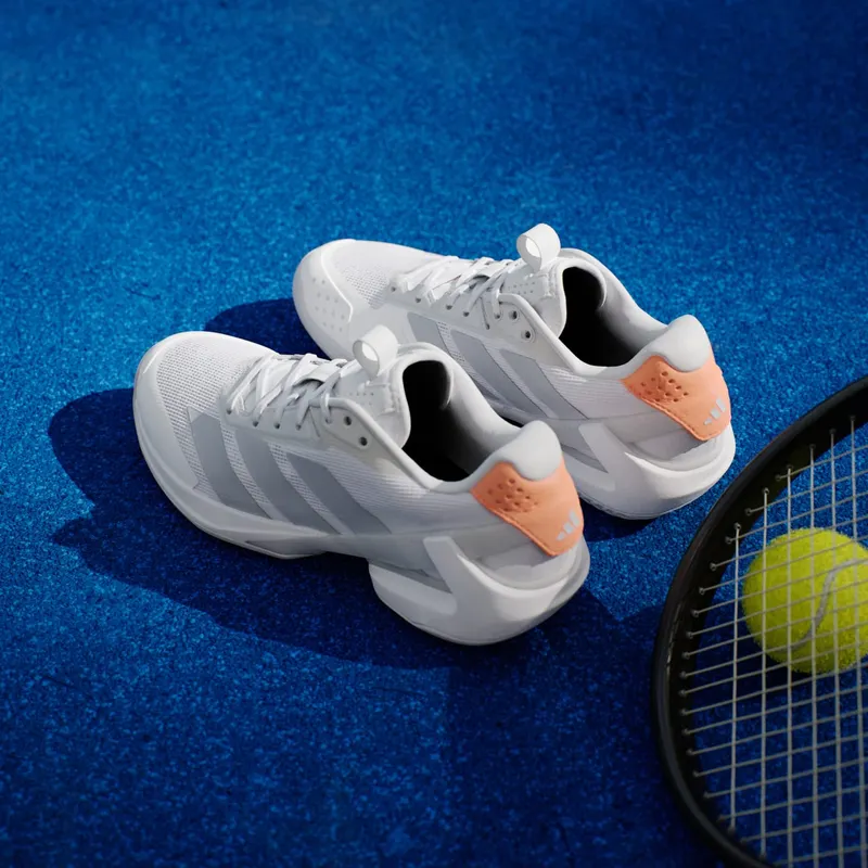 Adidas adizero Ubersonic 5 Tennis Cloud White / Halo Blue / Beam Orange (JR1755)
