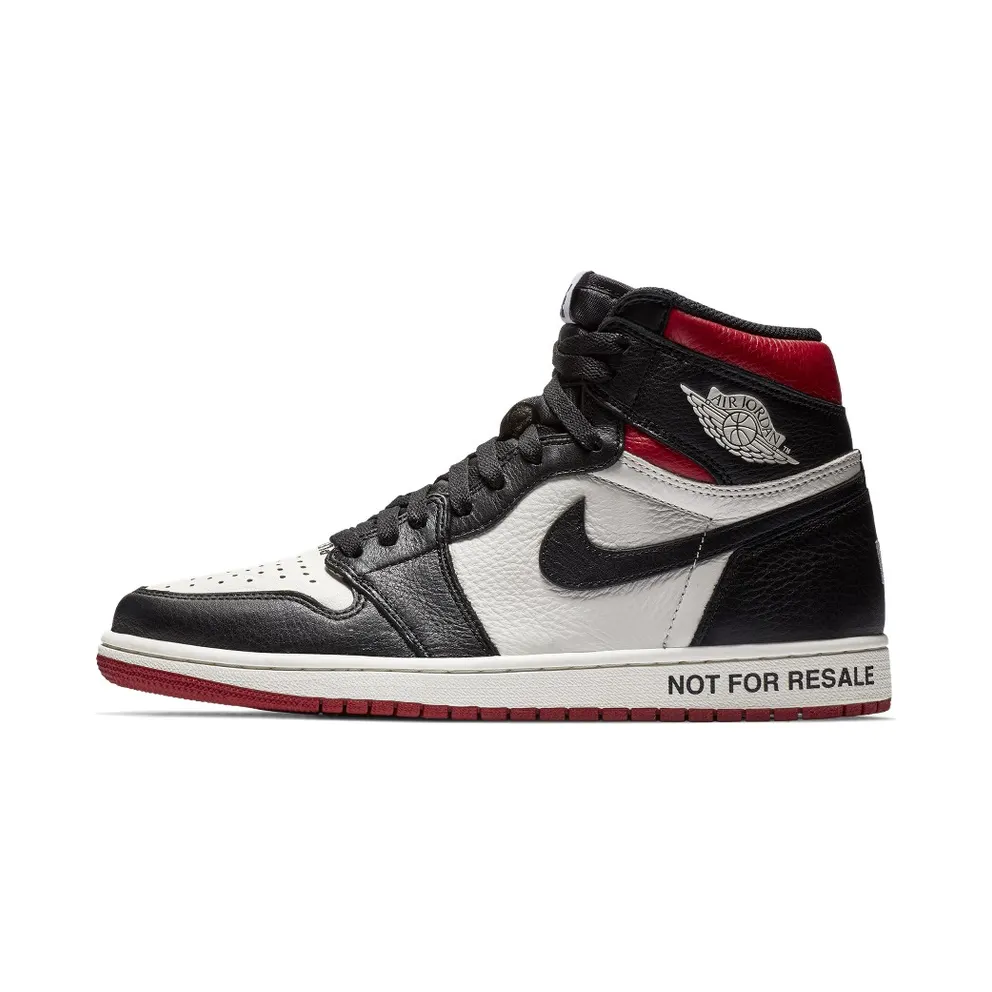 Air Jordan Nike AJ I 1 Retro High ‘Not For Resale’ Black Varsity Red (2018) (861428-106)
