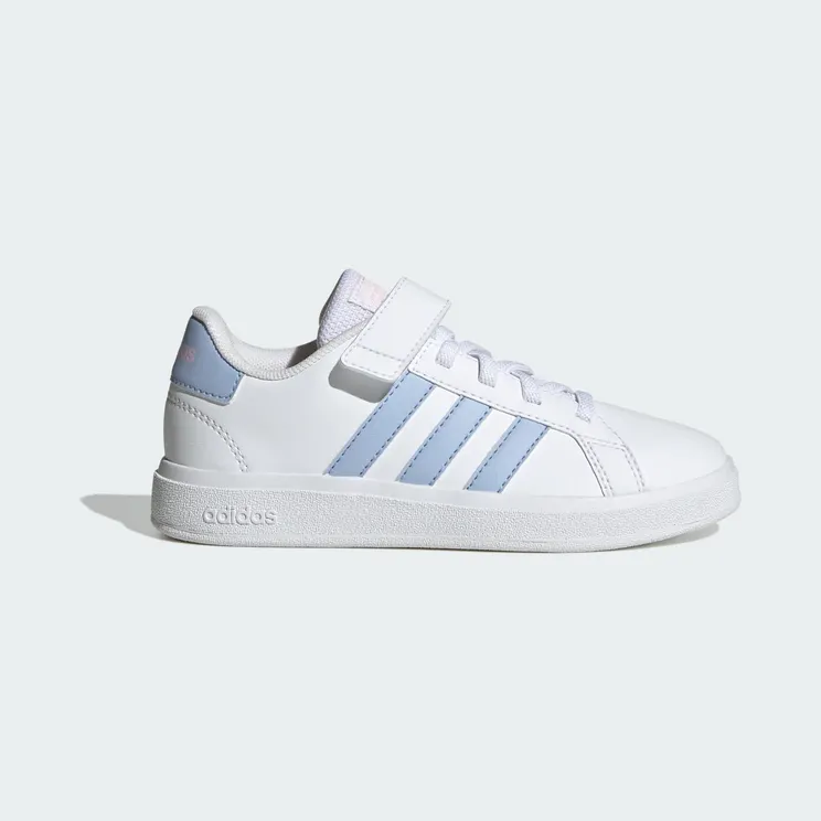 adidas Grand Court 2.0 Shoes Kids “Cloud White / Blue Dawn / Clear Pink” (IG4841)