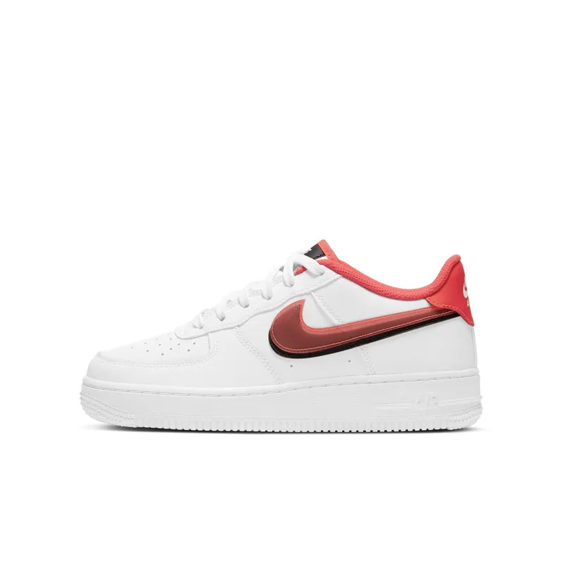 Nike Air Force 1 LV8 Double Swoosh Red Black (GS) (CW1574-101)