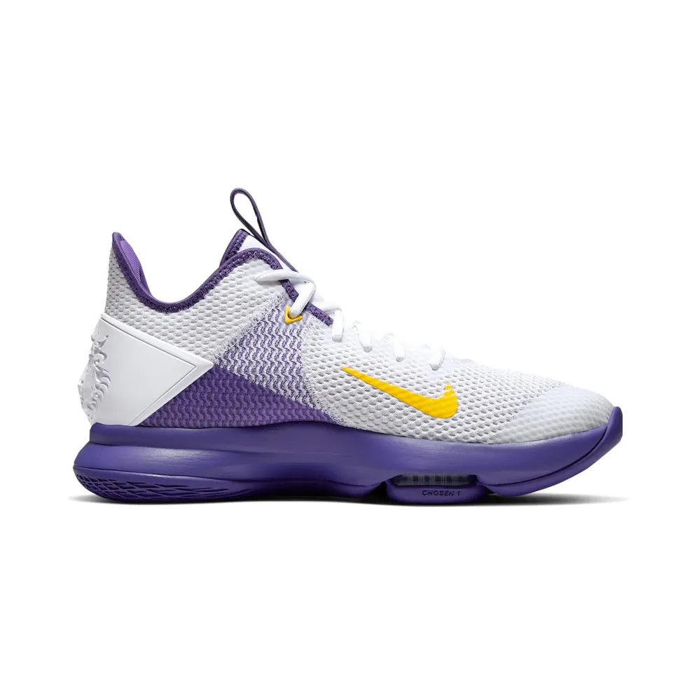 Nike LeBron Witness 4 White/Voltage Purple White/Voltage Purple-Pure Platinum-Metallic Gold (BV7427-100)