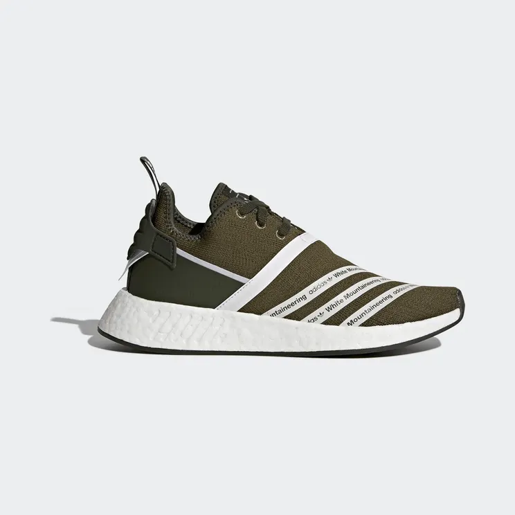 Adidas White Mountaineering x NMD_R2 Primeknit ‘Olive’ Trace Olive/Footwear White (CG3649)