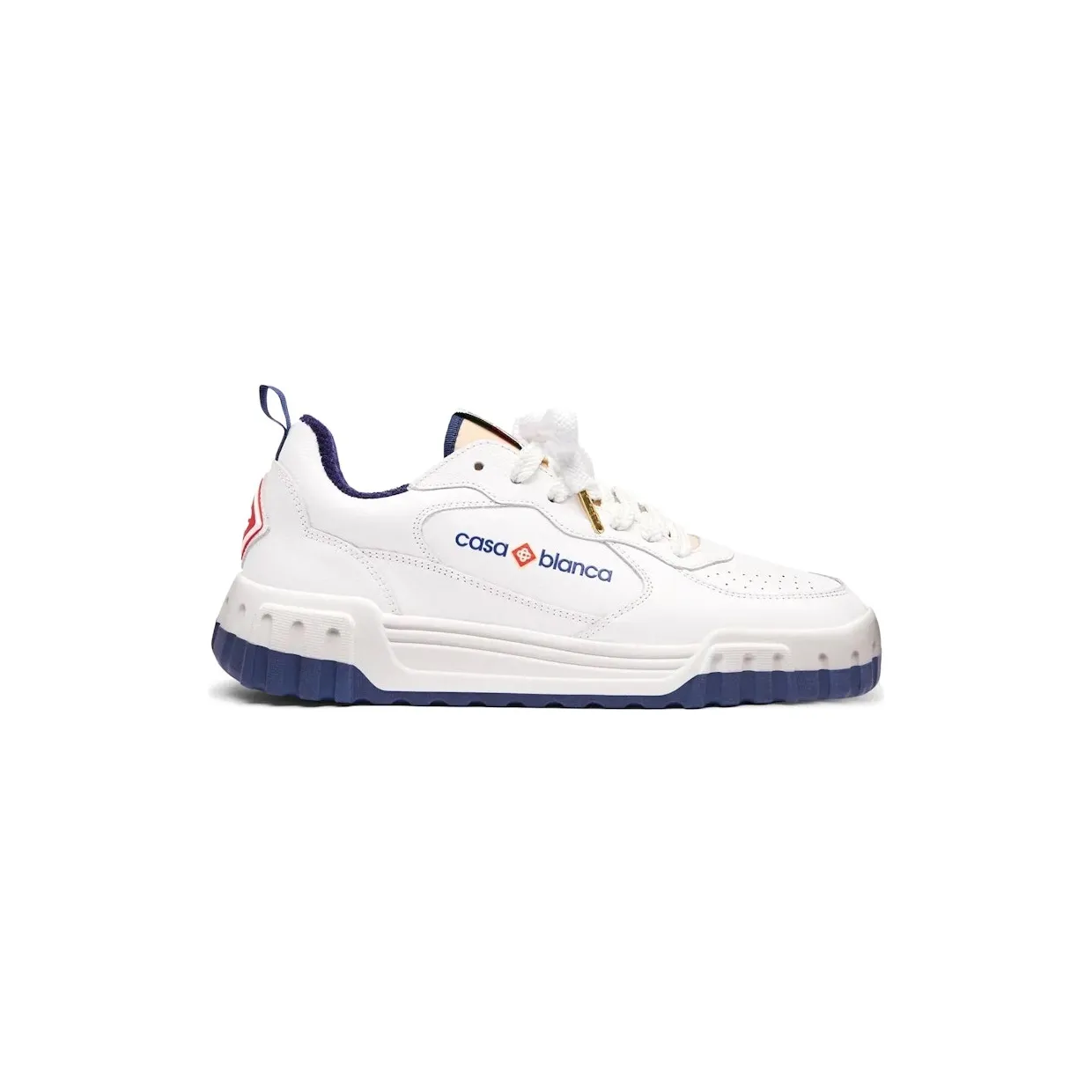 Casablanca Leather Court White Navy (APF24-SNK-017-03M)