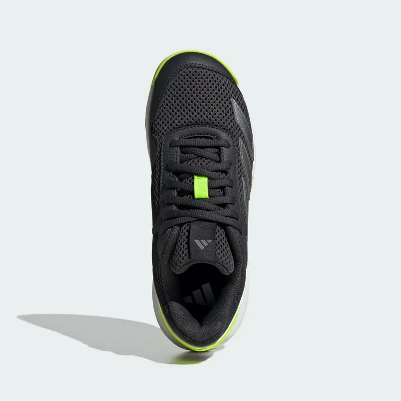 Adidas Courtflash Tennis Kids Carbon / Iron Metallic / Lucid Lemon (JI2449)