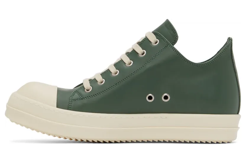 Rick Owens Orange Full Grain Low Sneakers (RU02B2891 LCG) (3)