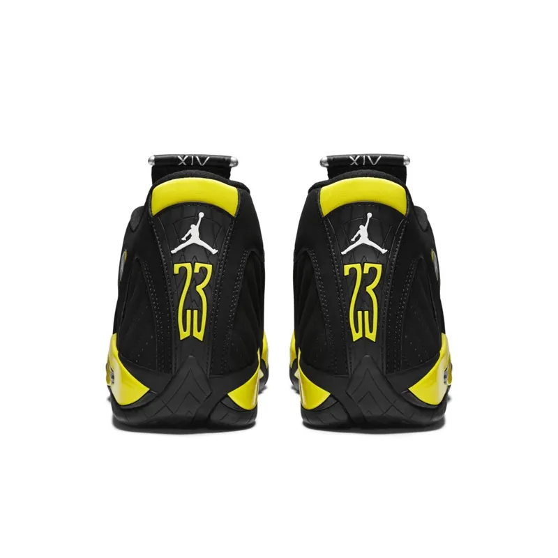 Jordan 14 Retro Thunder Black/Vibrant Yellow-White (487471-070)
