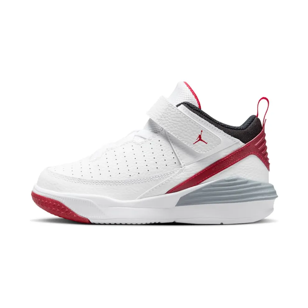 Jordan Max Aura 5 “White / Varsity Red / Wolf Grey / Black” (DZ4354-101)