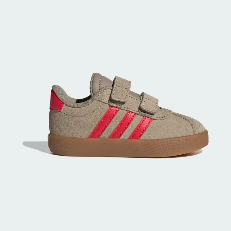 adidas VL Court 3.0 “Blanch Cargo / Pure Ruby / Gold Metallic” (IH3968)