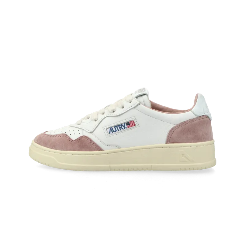 Autry Medalist Low W (goat / suede / white / nude) – AULWGS28