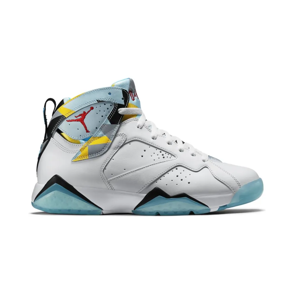 Jordan 7 Retro N7 White/Ice Cube Blue-Dark Turquoise-Black (744804-144)