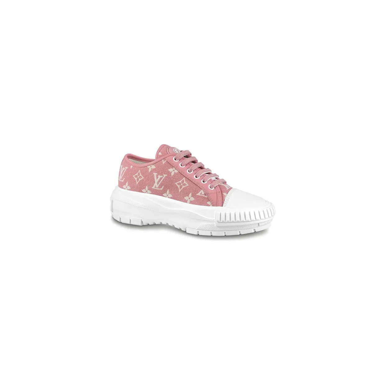 Louis Vuitton Squad Low Monogram Denim Rose Clair Pink White (W) (1A9S0M)