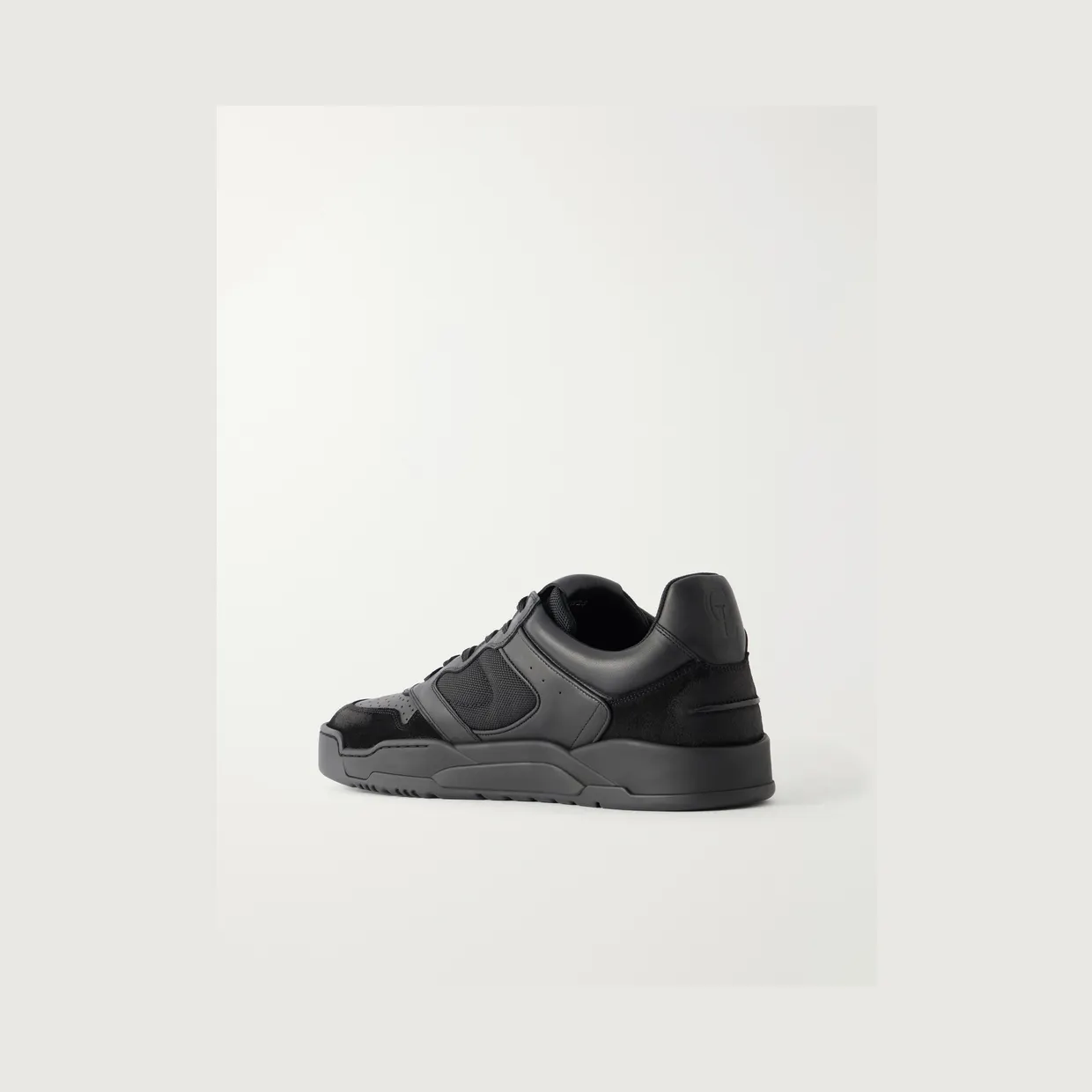Christian Louboutin Basketball 1 Retro Suede and Mesh-Trimmed Leather Sneakers Black (3260784) (4)