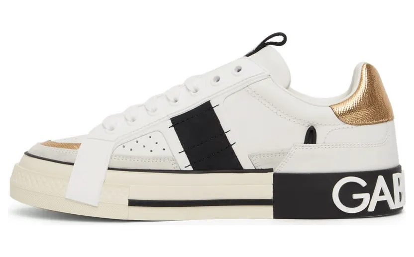 Dolce & Gabbana White & Black Contrasting 2.Zero Sneakers (CS1863 AO222) (3)