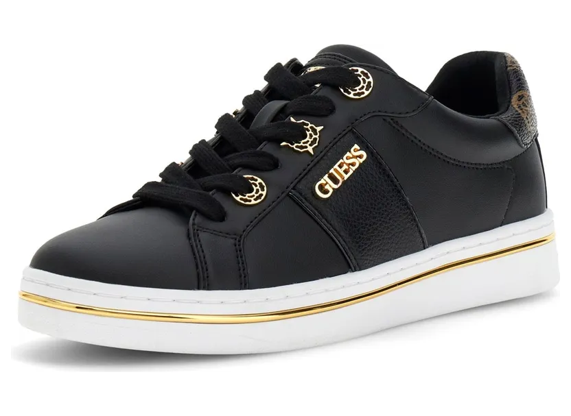 Guess sneaker Bruin / Goud / Zwart (FLPSTW-ELE12-BLACK)