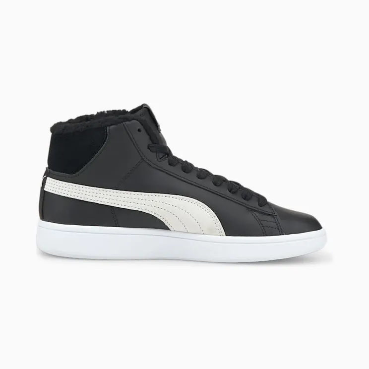 Puma Smash V2 Mid Fur Wit/Zwart (366895-02)