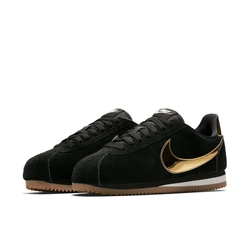 Nike Classic Cortez Black Metallic Gold Gum (W) Black/Phantom-Gum Light Brown-Metallic Gold (902856-014)