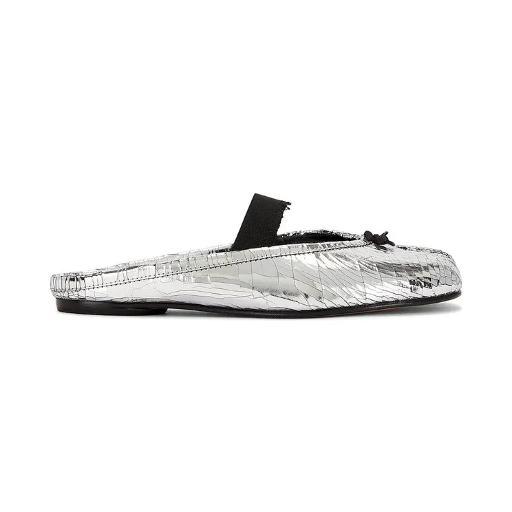 Maison Margiela Tabi Ballet Mule Textured Silver Black (S39WZ0112 P7456 H7730)