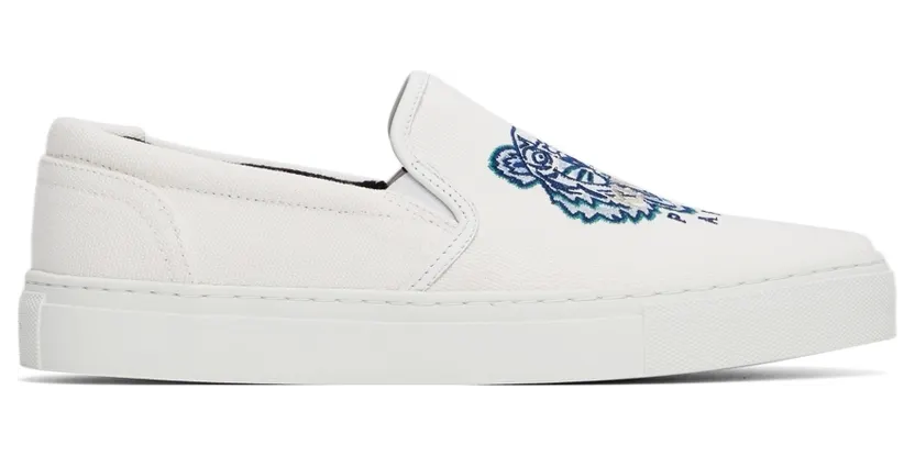 Kenzo Beige K-Skate Tiger Slip-On Sneakers (FC55SN100F71)